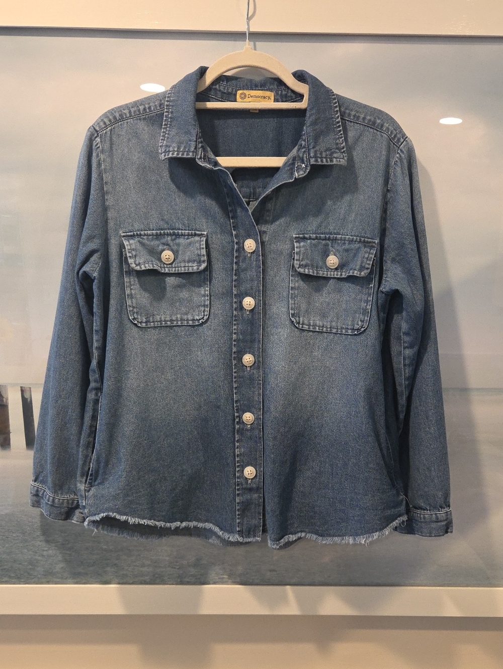 Democracy Light Blue Denim Button-Front Jacket
